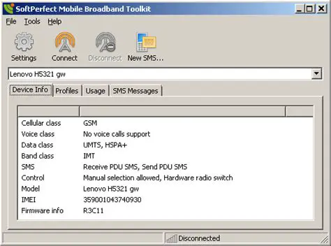 Key Features of SoftPerfect Mobile Broadband Toolkit