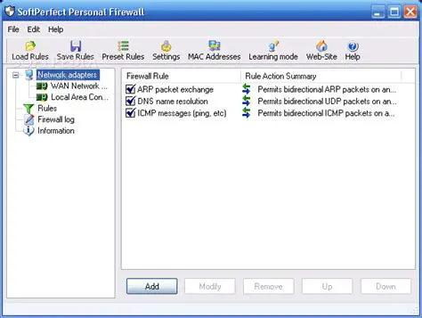 Key Features of SoftPerfect Personal Firewall
