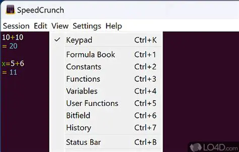 Key Features of SpeedCrunch