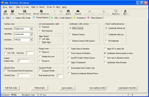 Key Features of SQL Pretty Printer