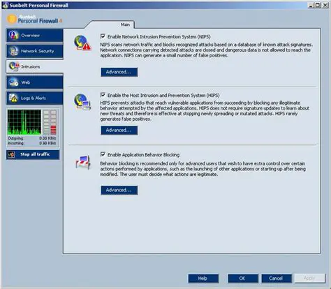 Key Features of Sunbelt Personal Firewall