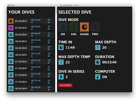 Key Features of Suunto Dive Manager