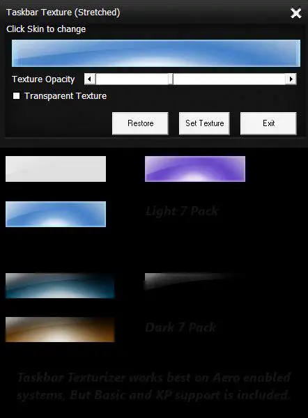 Key Features of Taskbar Texturizer
