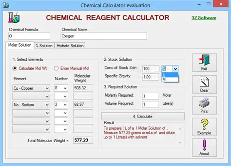 Key Features of the Chemical Reagent Calculator