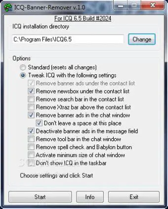 Key Features of the ICQ Banner Remover EN Toolbar