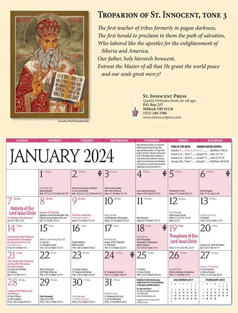 Key Features of the Orthodox Christian Calendar