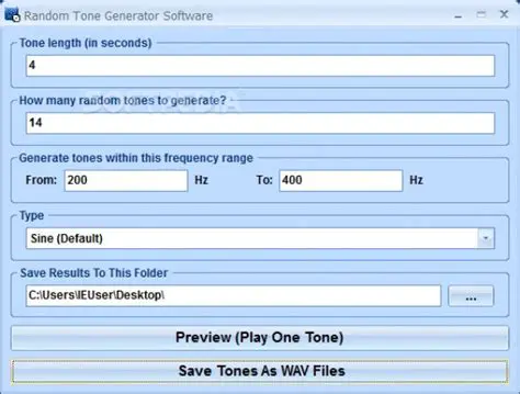 Key Features of the Random Tone Generator Software