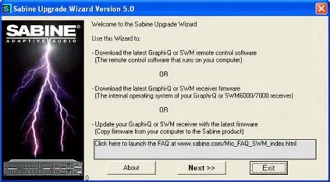 Key Features of the Sabine Upgrade Wizard
