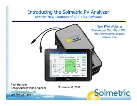 Key Features of the Solmetric PV Analyzer