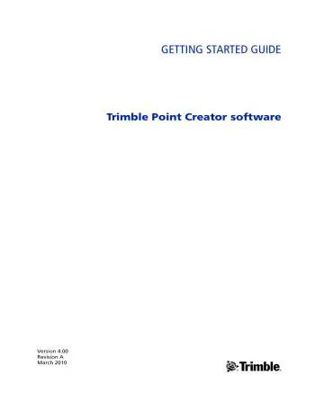 Key Features of Trimble Point Creator 2012