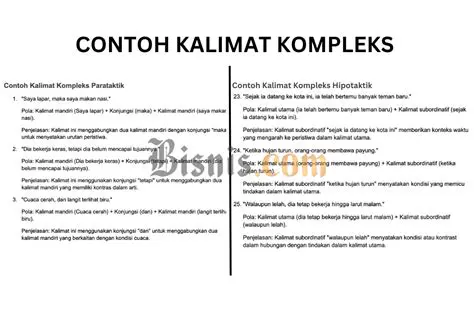 Konsep Dasar Kalimat Kompleks