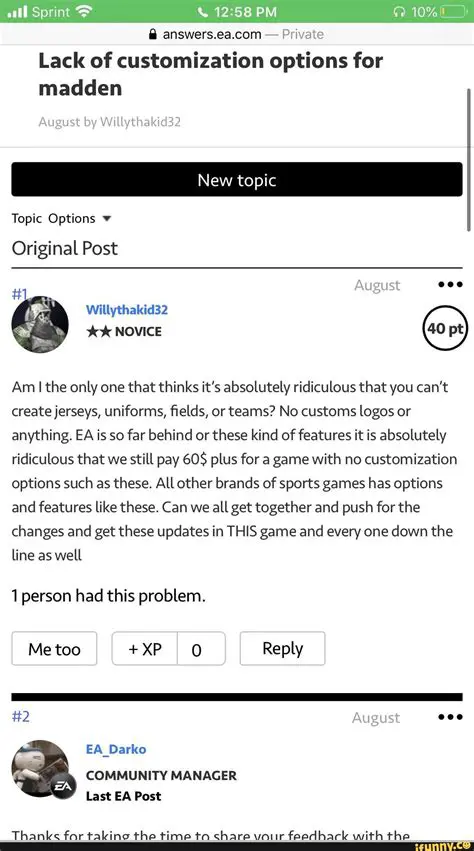 Lack of Customization Options