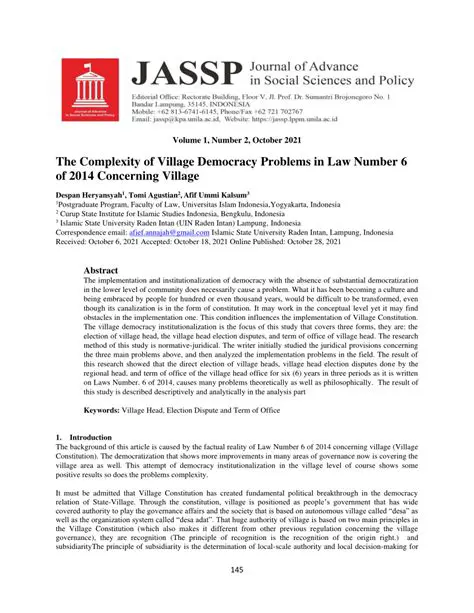 Law Number 6 of 2014 concerning Village