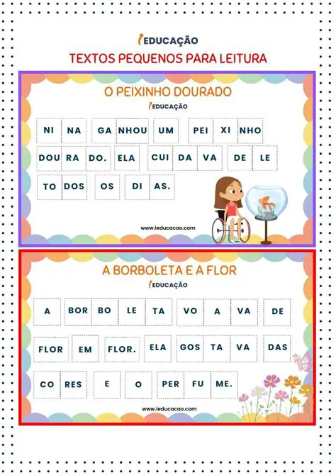 Leitura de textos diferentes