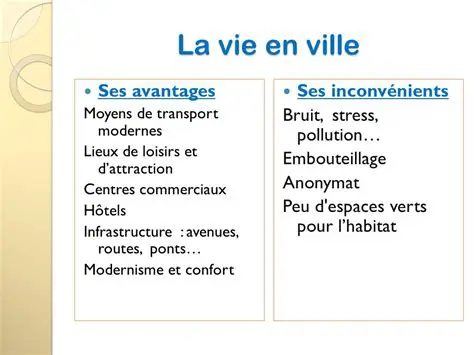 Les avantages pour la ville