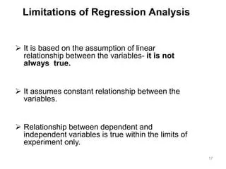 Limitations of Regression Equations