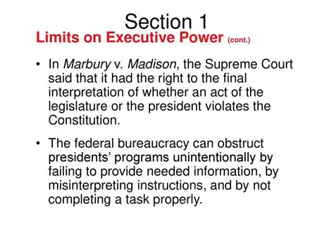 Limitations on Executive Power