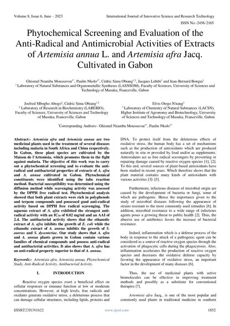 Limited Phytochemical Screening