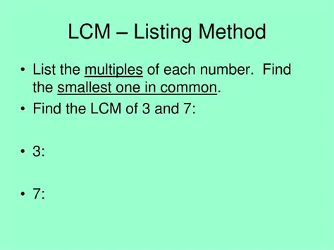 List the multiples of each number