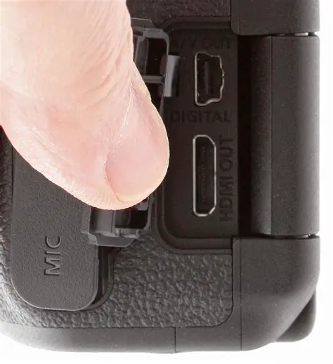 Locate the HDMI port on your Canon T6i