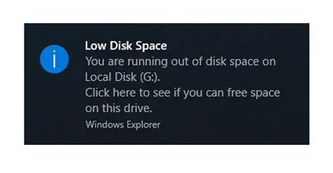 Low Disk Space Notification