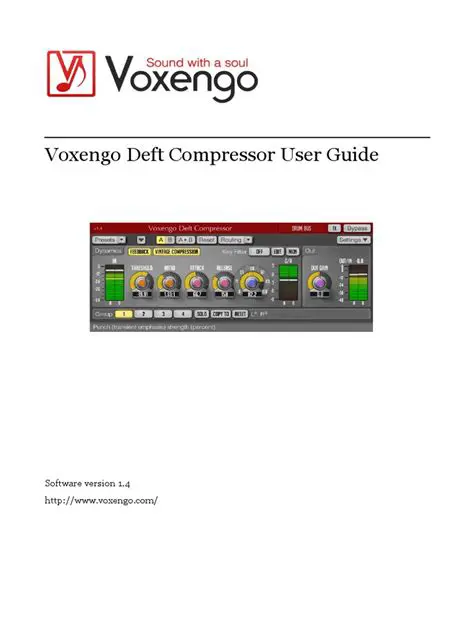 Main Features of Voxengo Deft Compressor