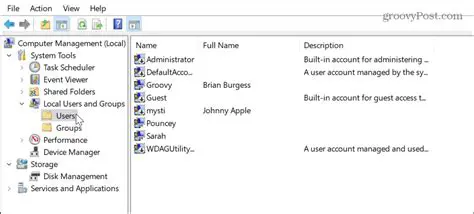Management of Local User Accounts