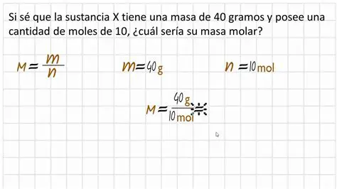 Masa molar de la sustancia