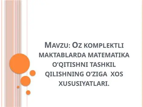 Matematika sohasida muallimlik qilishning muhimligi