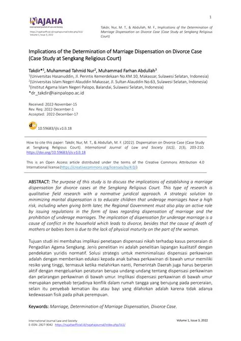 Mechanism of Submission of Marriage Dispensation