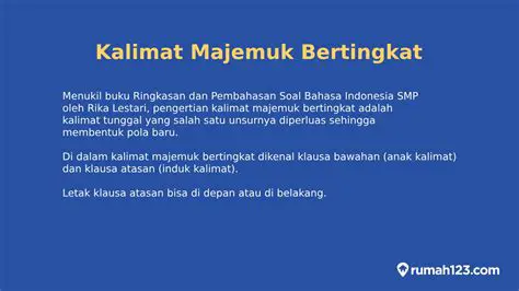 Membangun Kalimat Majemuk Bertingkat yang Kompleks