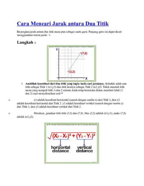 Mencari Jarak Antara Dua Titik