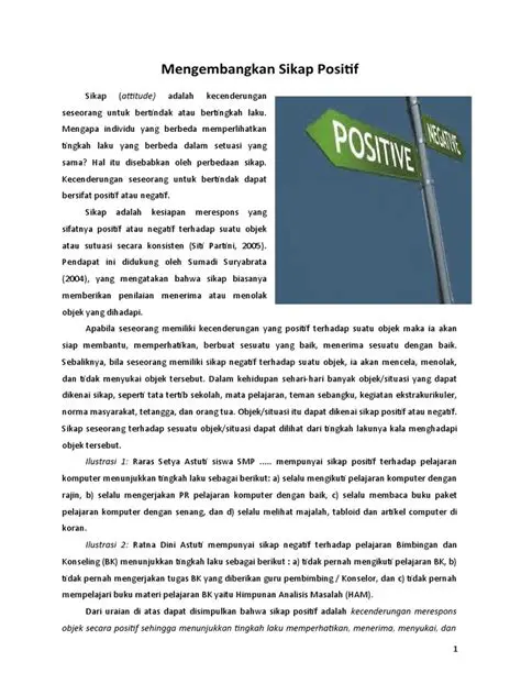 Mengembangkan sikap positif