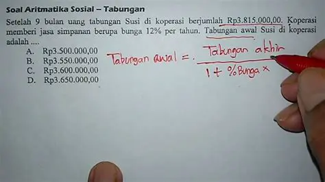 Menghitung Besar Tabungan Pak Hadi 8 Bulan yang Lalu