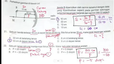 Menghitung Jarak Bayangan dan Perbesaran Bayangan pada Cermin Cekung