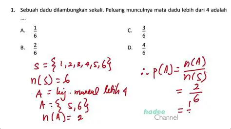 Menghitung Peluang Muncul Mata Dadu Lebih dari 4