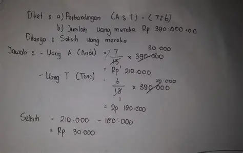 Menghitung Uang yang Tersisa Setelah Membeli Beras dan Buah