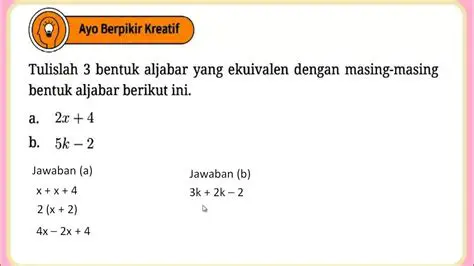 Mengidentifikasi Apakah Bentuk Aljabar Ekuivalen atau Tidak
