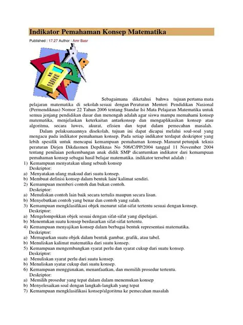Meningkatkan pemahaman konsep matematika