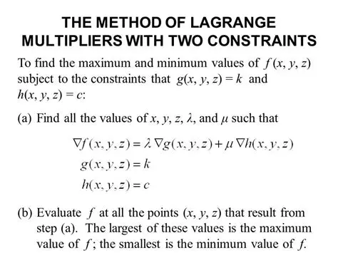Method of Lagrange Multipliers with Inequality Constraints