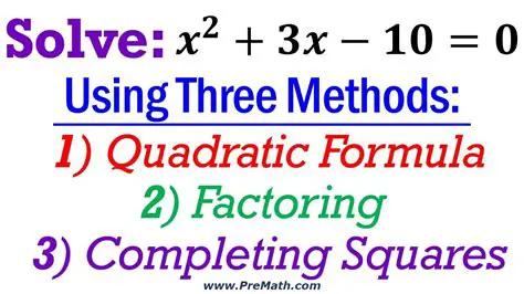 Methods to Solve Quadratic Equations