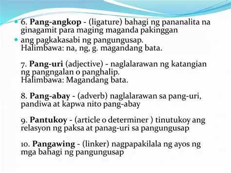 Mga Bahagi ng Pananalita na Kailangan
