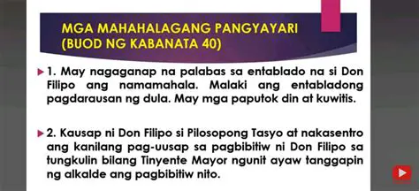 Mga Mahahalagang Pangyayari