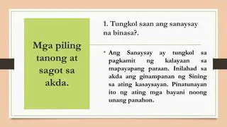 Mga Piling Tanong at Sagot