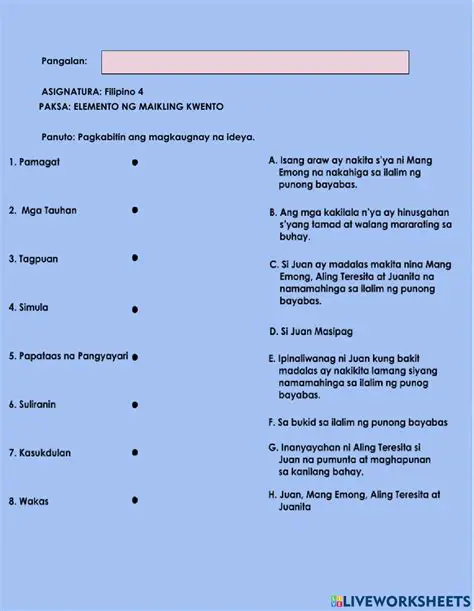 Mga Unang Bahagi ng Kuwento