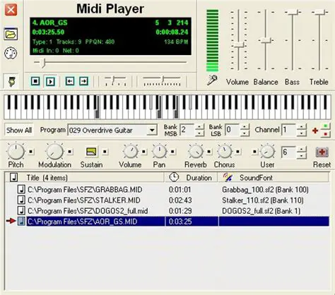 MIDI and SoundFonts Interface