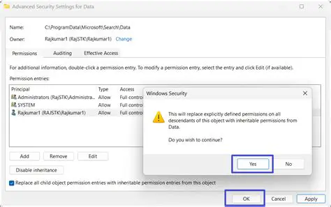 Missing or incorrect permissions
