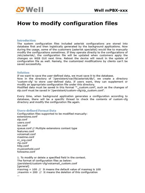 Modify configuration files