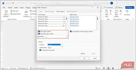 Modifying the List of Figures