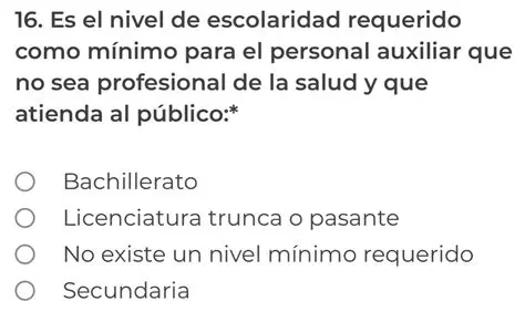 Nivel de Escolaridad Requerido